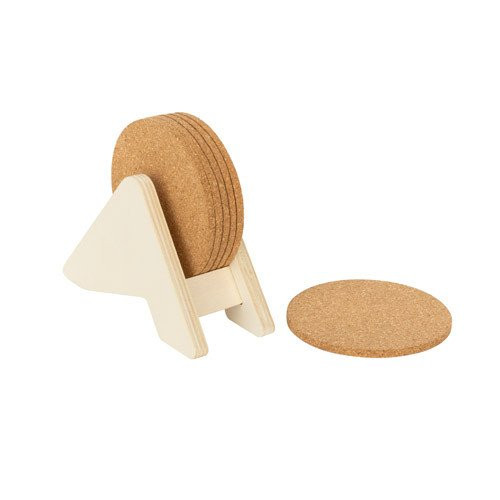 PLYCORK. Stalak od šperploče sa 6 podmetača od plute