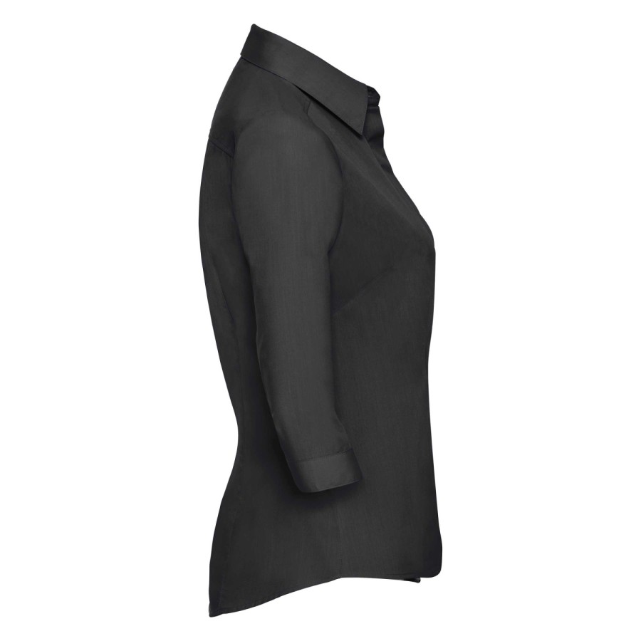 RUSSELL Women's 3 / 4slv Pol-Cot Fit Ppln Shirt