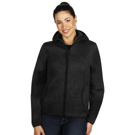 JOKER LADY, mčlange hooded sweatshirt, black