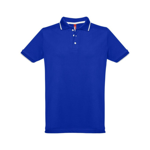 THC ROME . Muška slim polo majica, rojal plava / bela