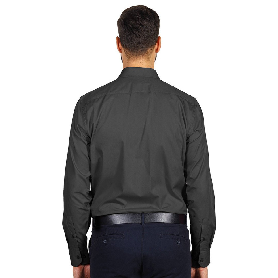 COMFORT LSL MEN, muška košulja dugih rukava, tamno siva