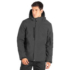 TROOPER, softshell jacket with detachable hood, dark gray