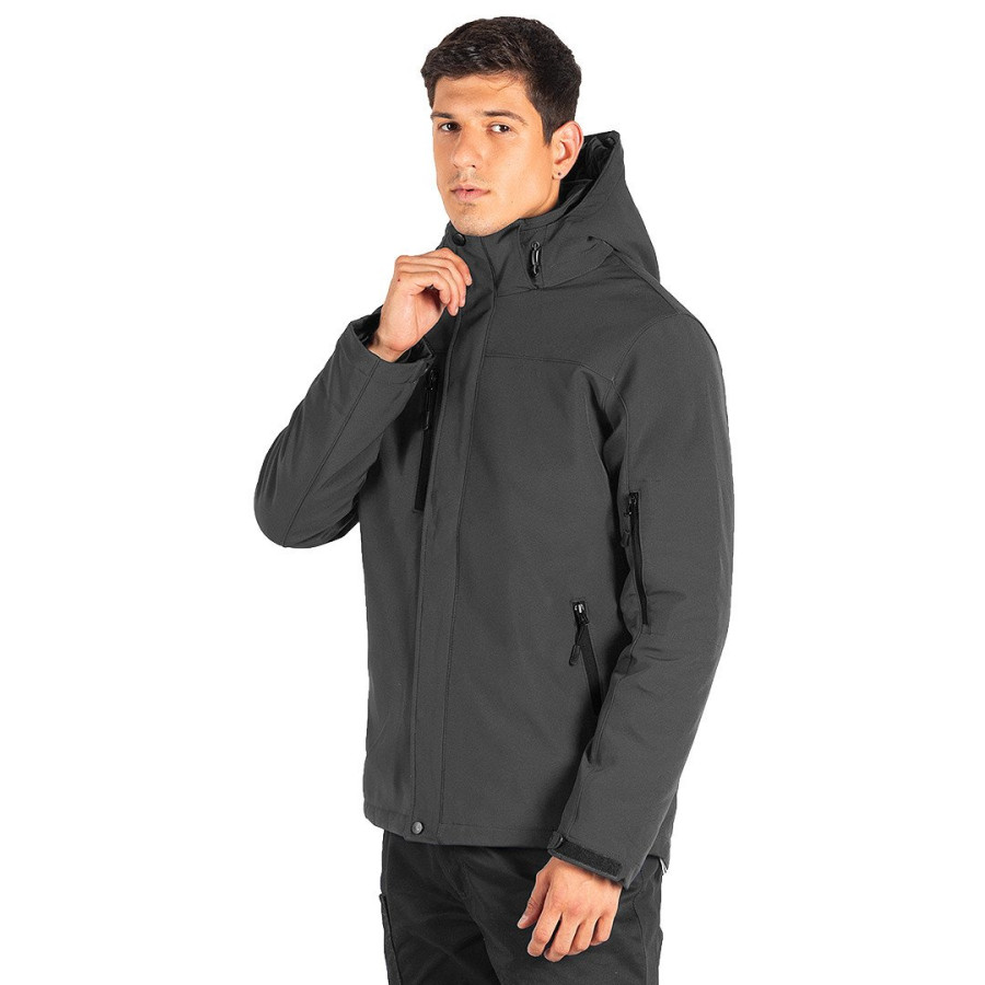 TROOPER, softshell jakna sa skidajućom kapuljačom, tamno siva