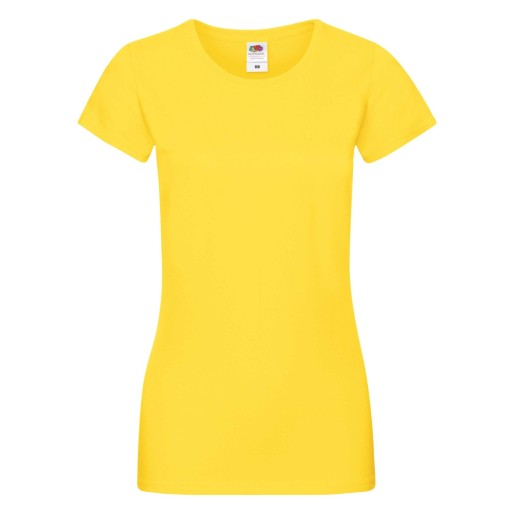 Fruit of the Loom, Ladies Sofspun, women's T-shirt, yellow, M