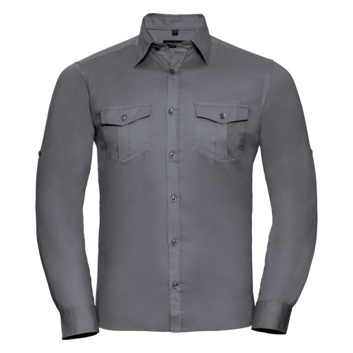 RUSSELL men's shirt with sleeves rolled up ROLL SLEEVE TWILL