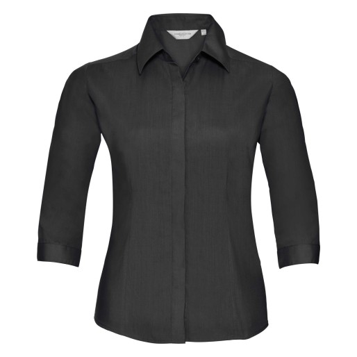 RUSSELL Women's 3 / 4slv Pol-Cot Fit Ppln Shirt