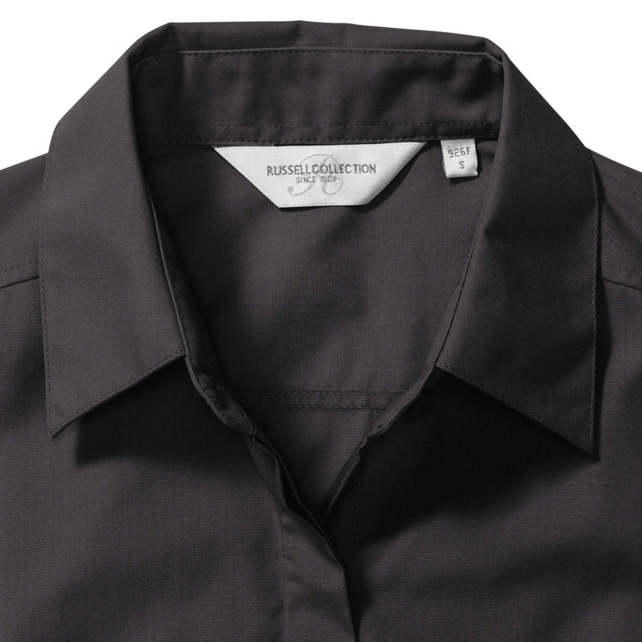 RUSSELL Women's 3 / 4slv Pol-Cot Fit Ppln Shirt