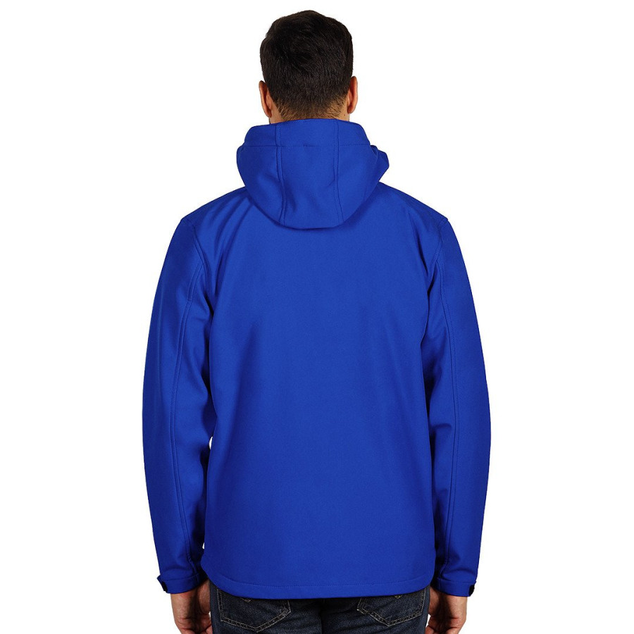 PROTECT MEN, unisex softshell jacket with detachable hood, royal blue