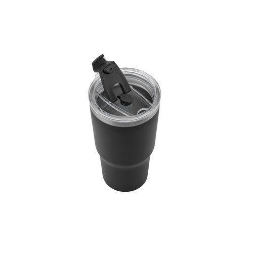 JOYNER M. Kompaktna putna šolja od nerđajućeg čelika (91% reciklirana) sa vakum izolovanim dvostrukim zidom i mat završnom obradom 600 mL