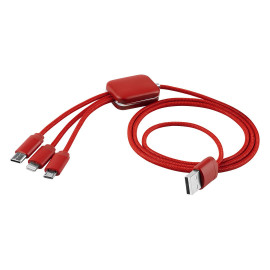 ODON 3IN1, usb charging cable 3 in 1, red