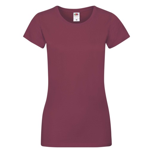 Fruit of the Loom, Ladies Sofspun, ženska majica kratkih rukava, burgundi, L