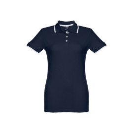 THC ROME WOMEN. Ženska slim polo majica, teget plava/bela