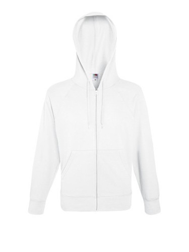 Fruit of the Loom, Lightweight Hooded Sweat Jacket, hooded sweatshirt, white, S
