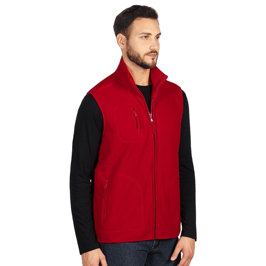 POLARIS VEST, prsluk od brušenog flisa, crveni