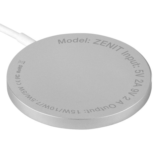 ZENIT, bežični punjač za mobilne telefone, beli