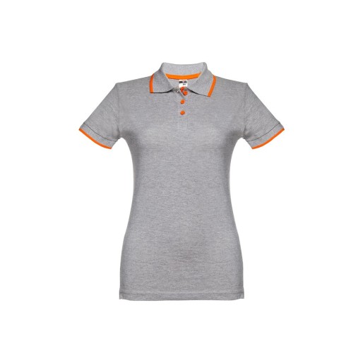 THC ROME WOMEN. Ženska slim polo majica, siva/ narandžasta