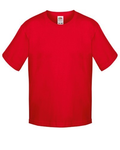Fruit of the Loom, Sofspun, Men's Cotton T-shirt, Red, 9-11