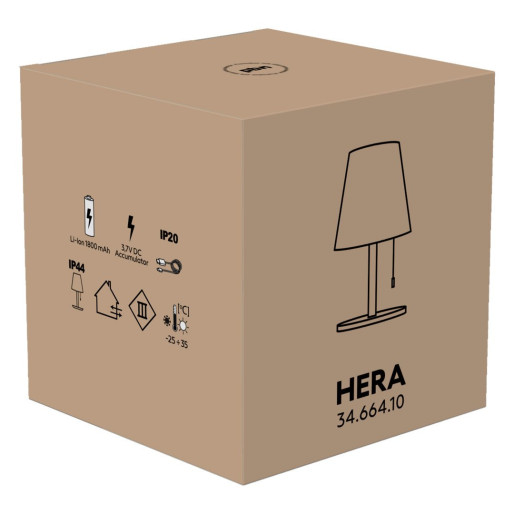 HERA, led stona lampa, crna