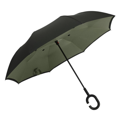 PAMPAS, reversible umbrella with manual opening, olive