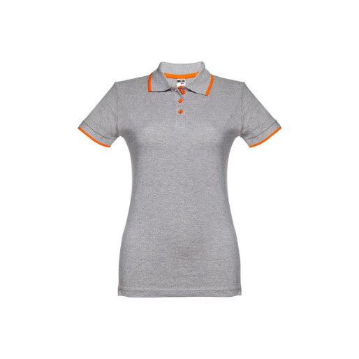 THC ROME WOMEN. Ženska slim polo majica, siva/ narandžasta