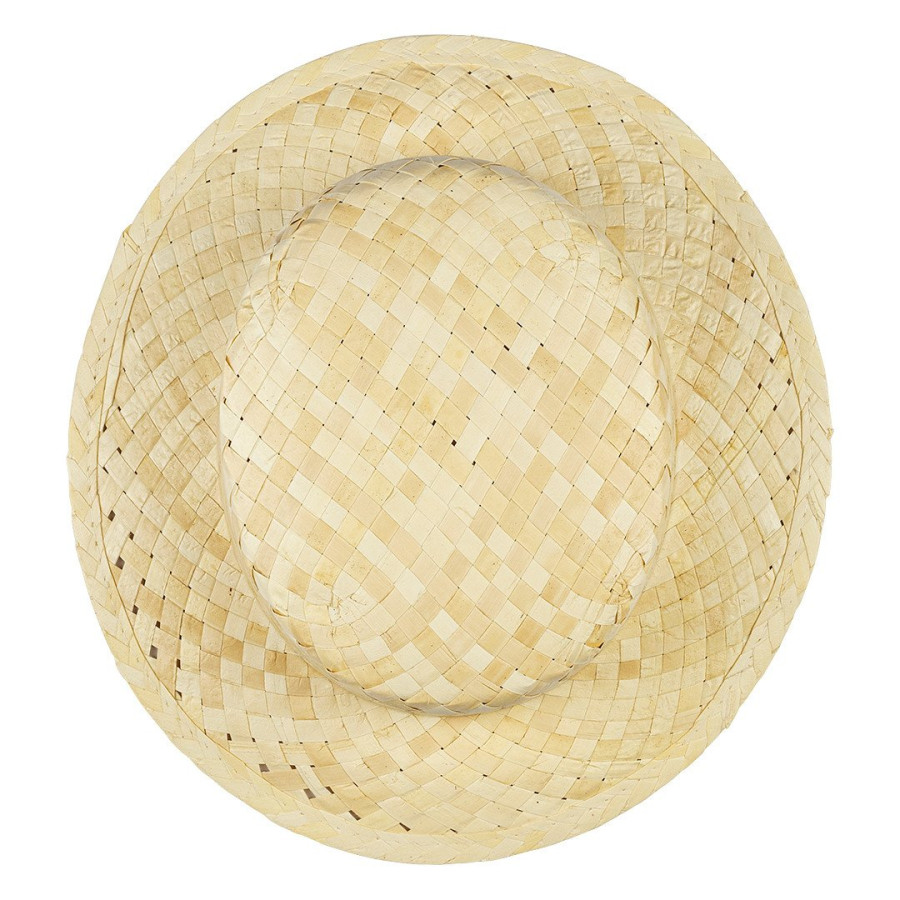 SANTIAGO, palm leaf hat without band, beige