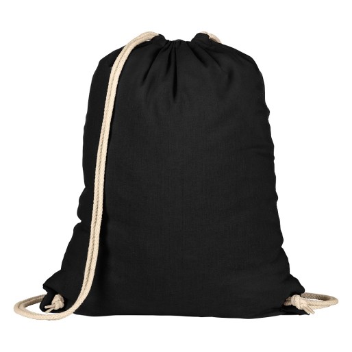 MELON COLOR 140, cotton backpack, 140 g/m2, black