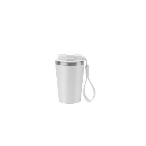 SPITZ. Putna šolja napravljena od nerđajućeg čelika (90% recikliranog) sa spoljnim zidom od PP i mat završnom obradom 460 mL