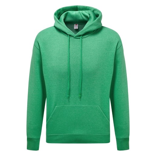 Fruit of the Loom, PREMIUM HOODED SWEAT, duks sa kapuljačom, retro melirana zelena
