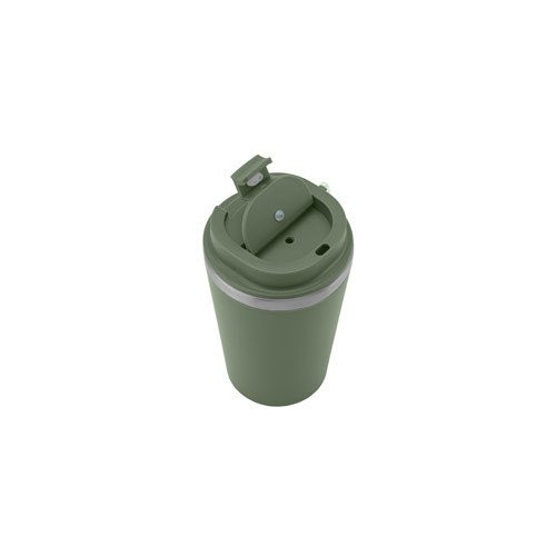 SPITZ. Putna šolja napravljena od nerđajućeg čelika (90% recikliranog) sa spoljnim zidom od PP i mat završnom obradom 460 mL