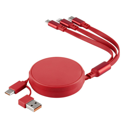 ONES 6IN1, usb type-c kabl za punjenje i prenos podataka, 6 u 1, crveni