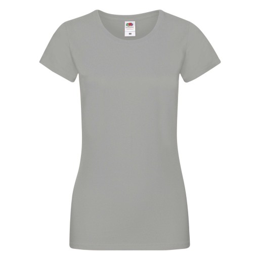 Fruit of the Loom, Ladies Sofspun, women's T-shirt, zinc, 2XL