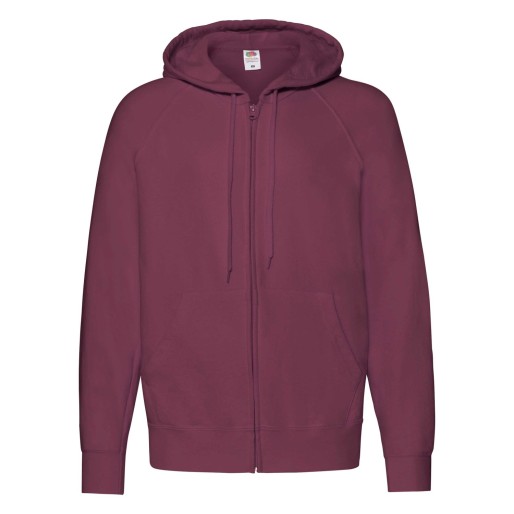 Fruit of the Loom, Lightweight Hooded Sweat Jacket, hooded sweatshirt, burgundy, S