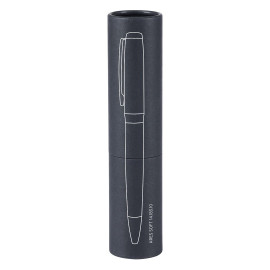 ARES SOFT, metal ball pen in a paper tube, black