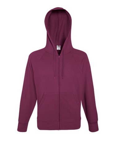 Fruit of the Loom, Lightweight Hooded Sweat Jacket, hooded sweatshirt, burgundy, M