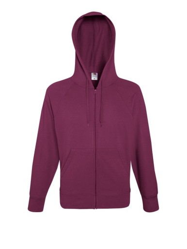 Fruit of the Loom, Lightweight Hooded Sweat Jacket, hooded sweatshirt, burgundy, L