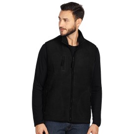 POLARIS VEST, unisex polar fleece vest, black