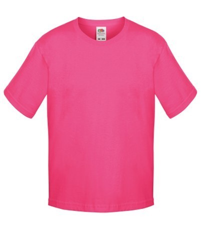 Fruit of the Loom, Sofspun, Men's Children's Cotton T-shirt, Fuchsia, 7-8