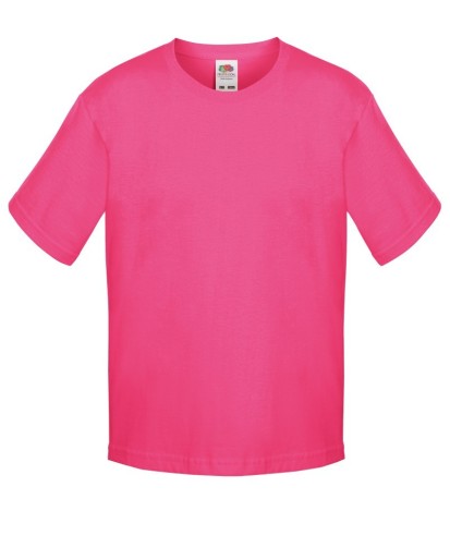 Fruit of the Loom, Sofspun, Men's Children's Cotton T-shirt, Fuchsia, 7-8