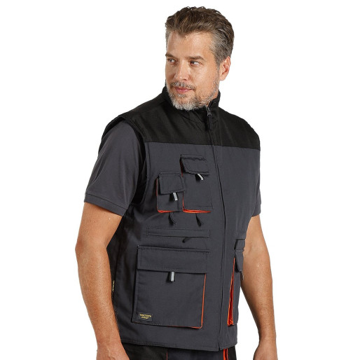 HAMMER VEST, workwear bodywarmer dark gray