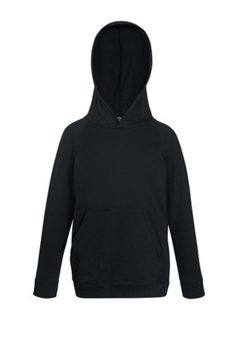Fruit of the Loom, Kids Lightweight Hooded Sweat, hooded sweatshirt, black, 5-6