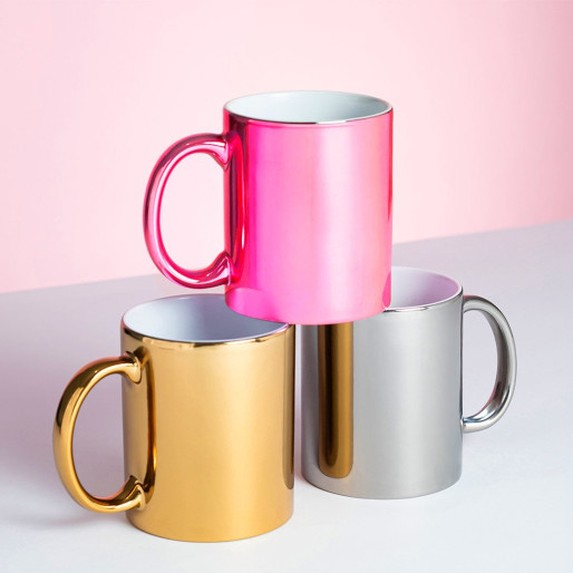 MIDA, stoneware sublimation mug, 325 ml, silver