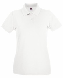 Fruit of the Loom, Ladies Premium Polo, women's premium polo shirt, white, XL