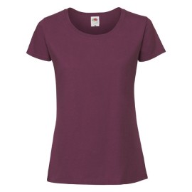 Fruit of the Loom, Ladies Iconic Ringspun Premium T, ženska majica kratkih rukava,burgundi , L