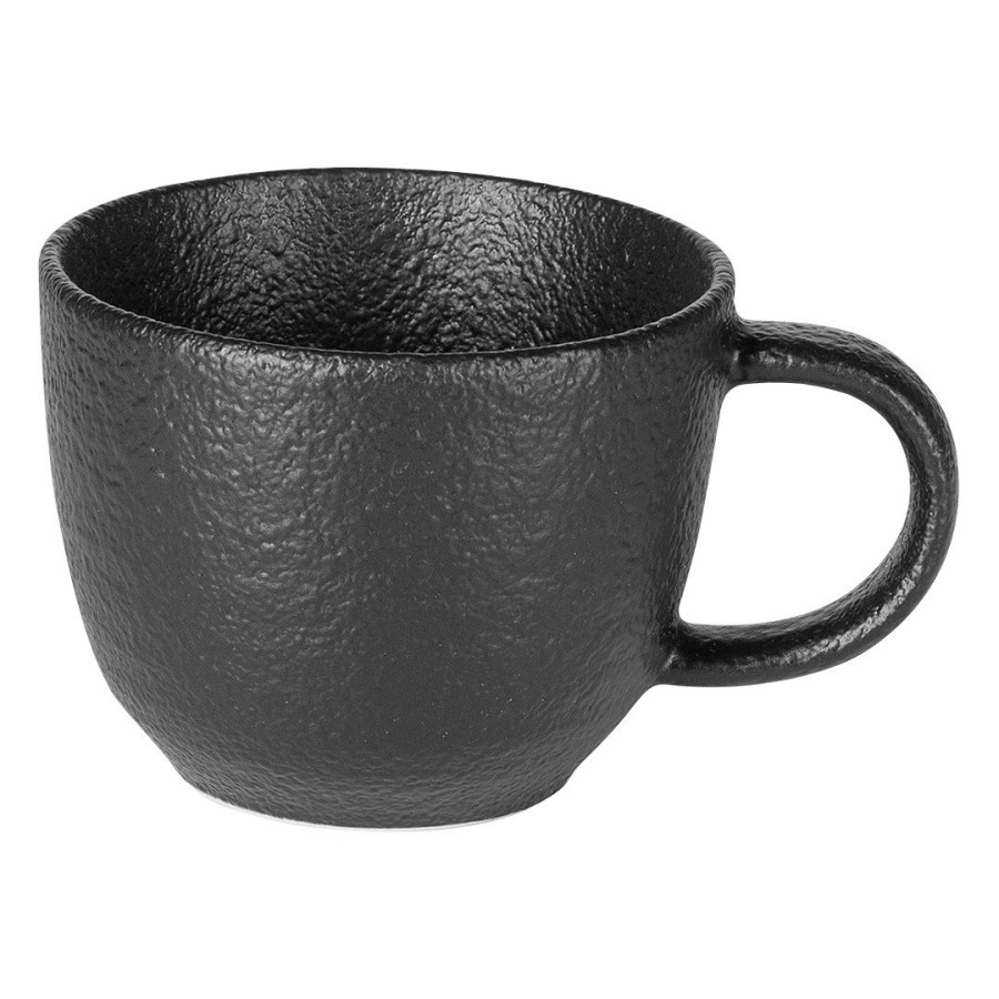 TRIBECA MINI, set of two stoneware espresso cups and saucers, 2 x 90 ml, black