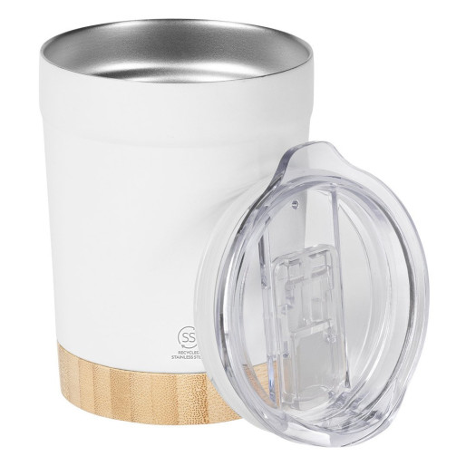ASTRID, termos šolja sa dnom od bambusa, 300 ml, bela