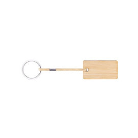 HOPPS. Rectangular bamboo keyring with PET cord