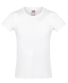 Fruit of the Loom, Sofspun, ženska dečija pamučna majica kratkih rukava,  bela, 3-4