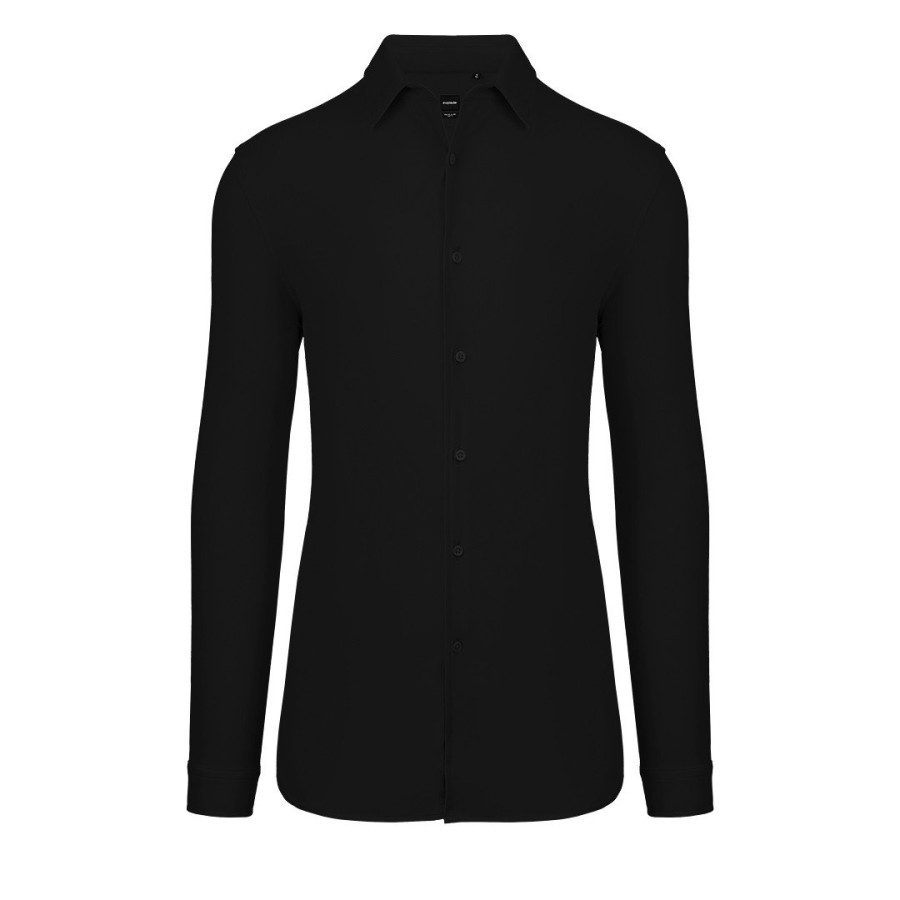 COLLINS LSL MEN, men's long sleeve shirt, black