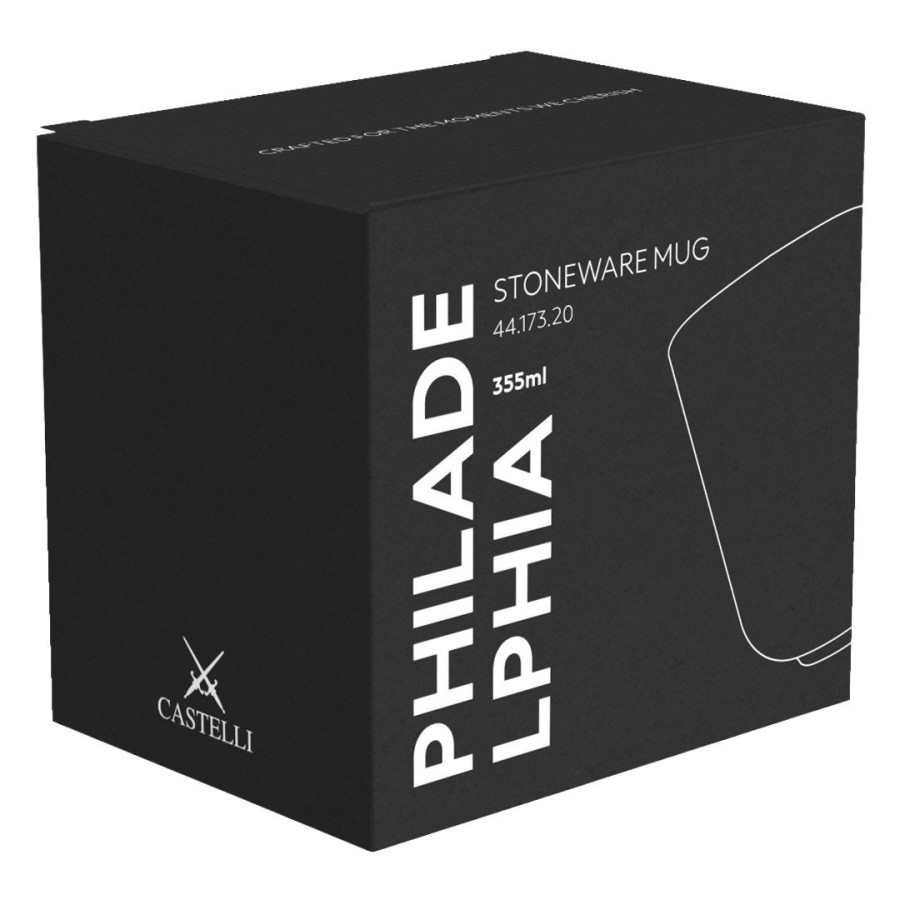 PHILADELPHIA, stoneware mug, 355 ml, blue