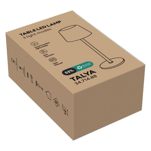 TALYA, led table lamp, shiny metal